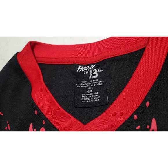 Friday The 13th Jason Voorhees Bloody Hockey Jersey Black Red White EUC Horror - Picture 5 of 12
